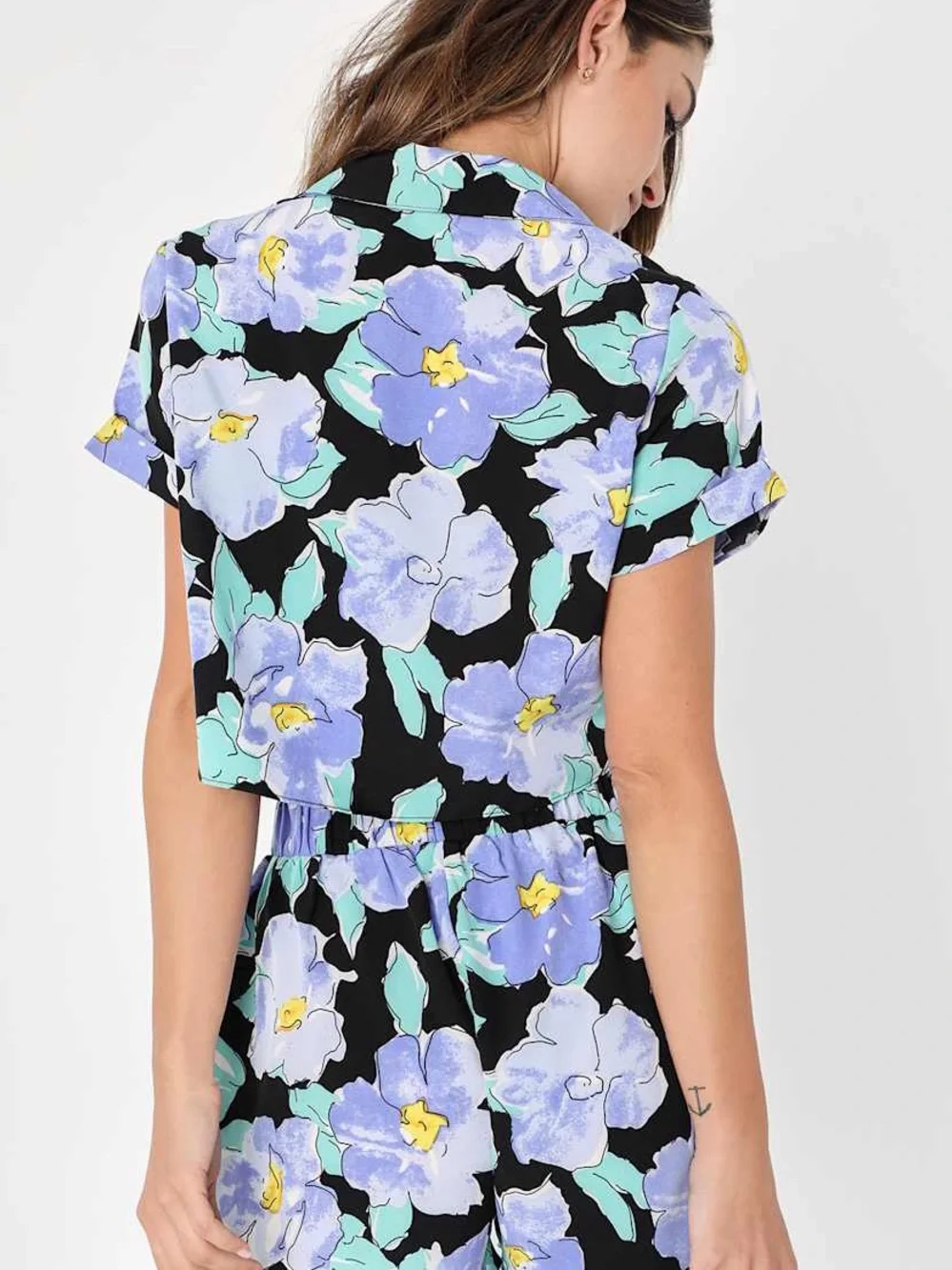 Lulus Lush Sun and Blooms Floral Two Piece Romper